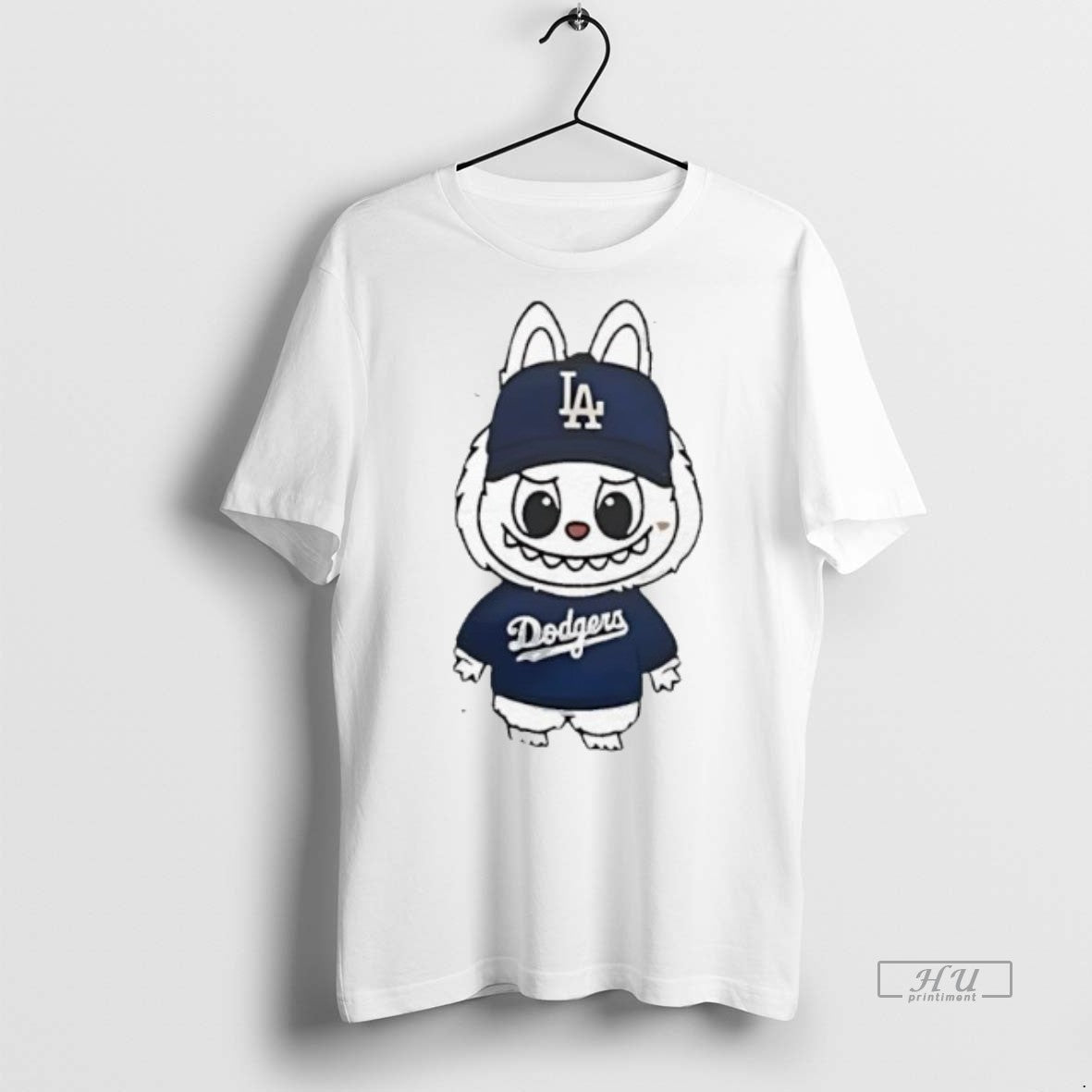 Officials Labubu Wearing A Los Angeles Dodgers Premium Tee Shirt Sweater