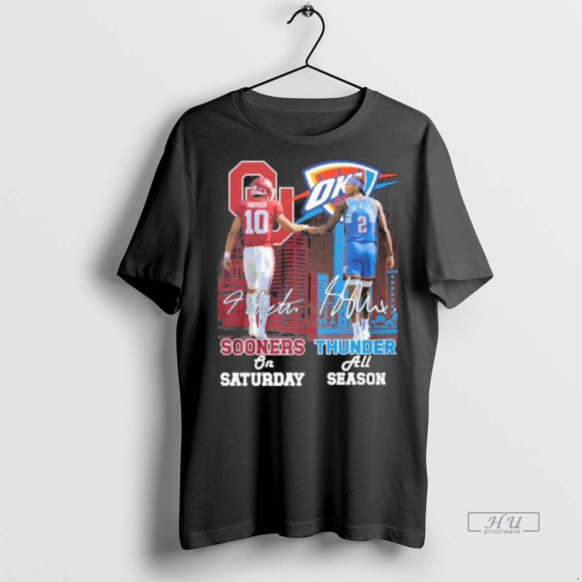 Officials Mateer Oklahoma Sooners On Saturdays And Gilgeous Alexander Okc Thunder All Season Premium Tee