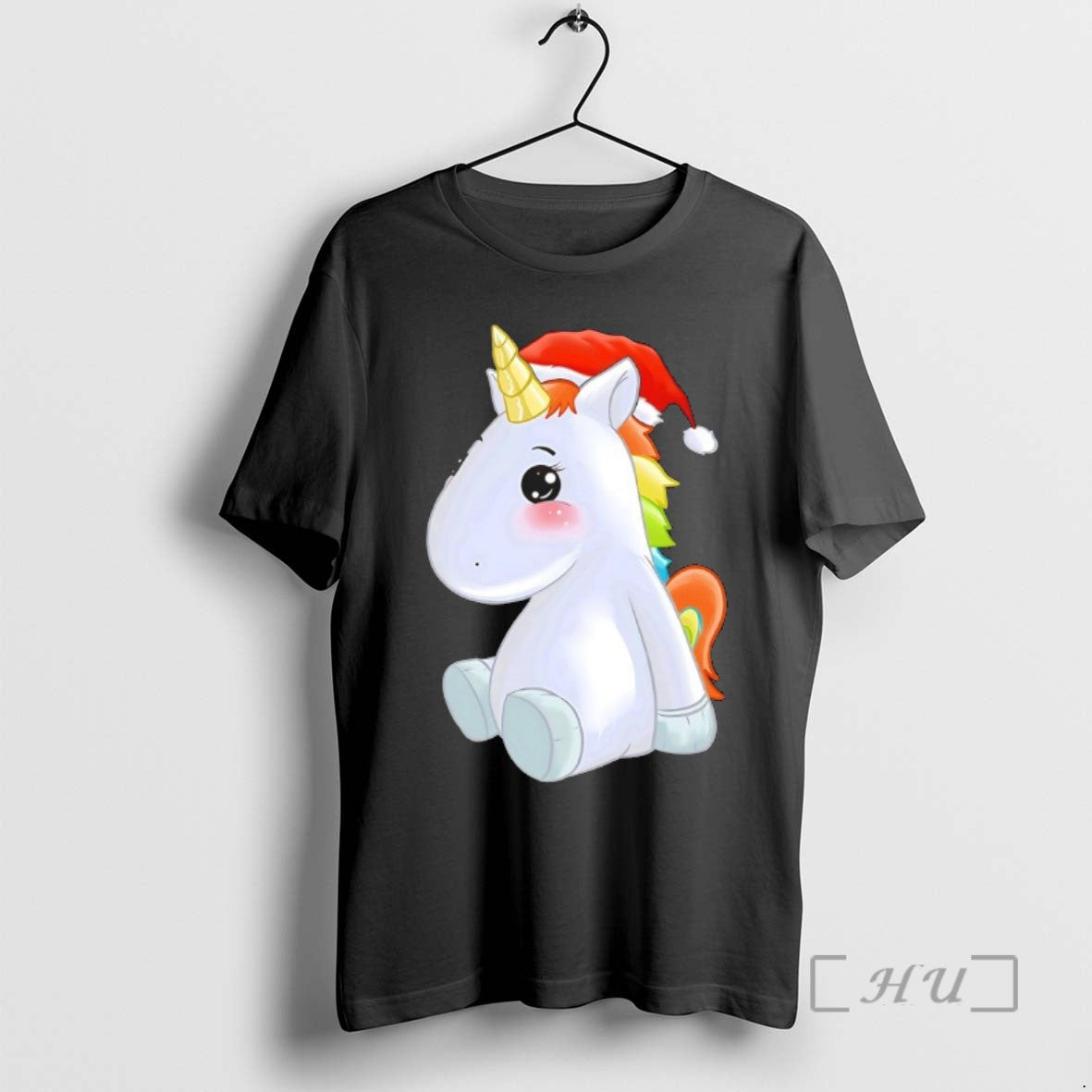 Officials Rainbow Unicorn Santa Hat Christmas Cute