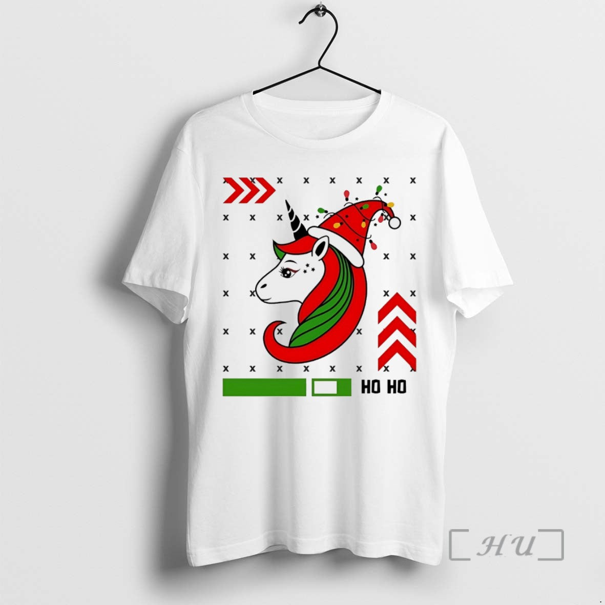 Officials Unicorn Red Green Ho Ho Ho Christmas Party White