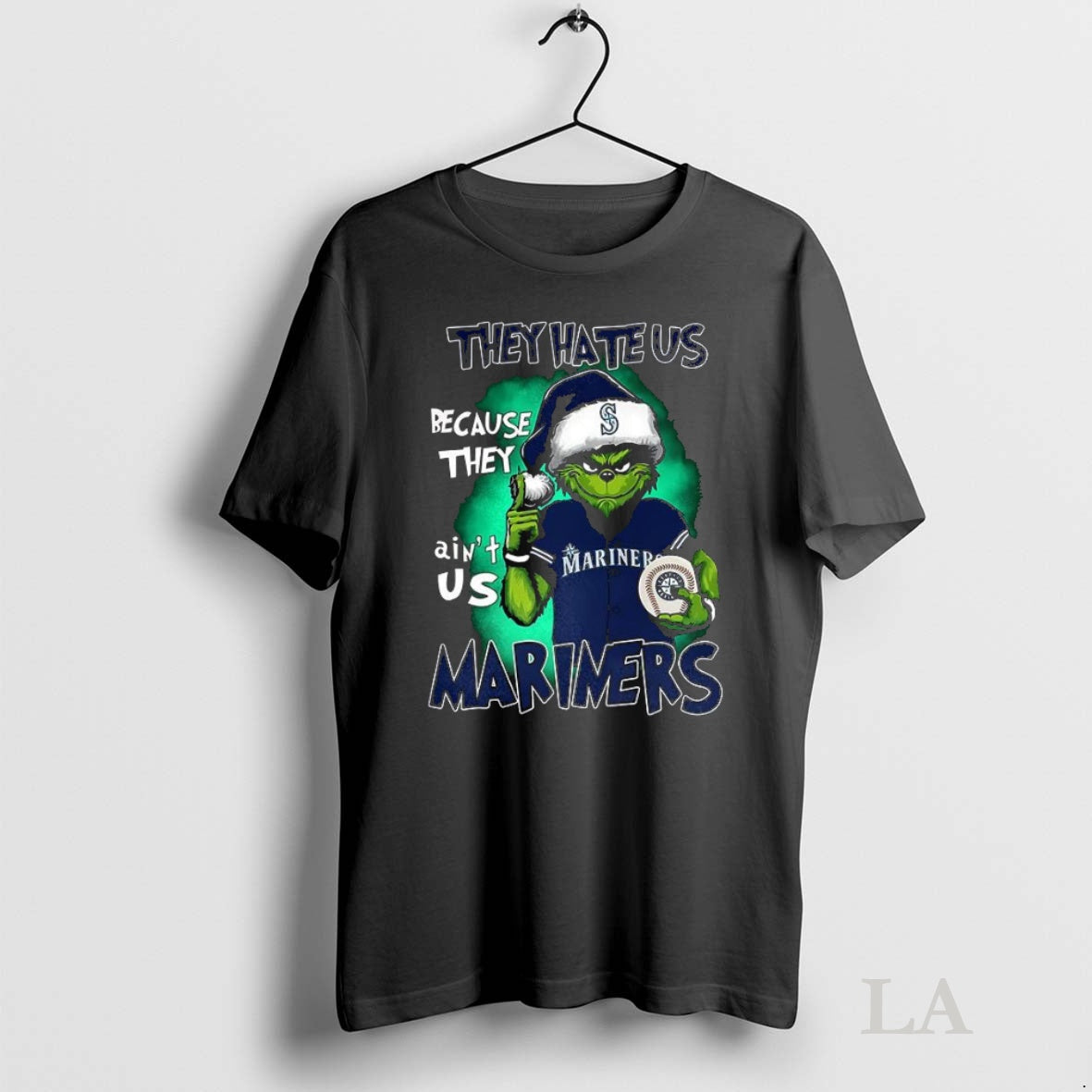 Original Grinch They Hate Us Because They Aint Us Seattle Mariners Christmas Tee Sweater