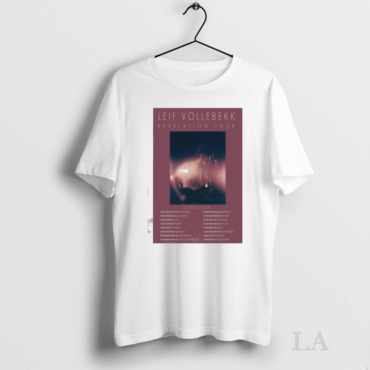 Original Leif Vollebekk Revelation Tour Europe 2026 Tee Sweater