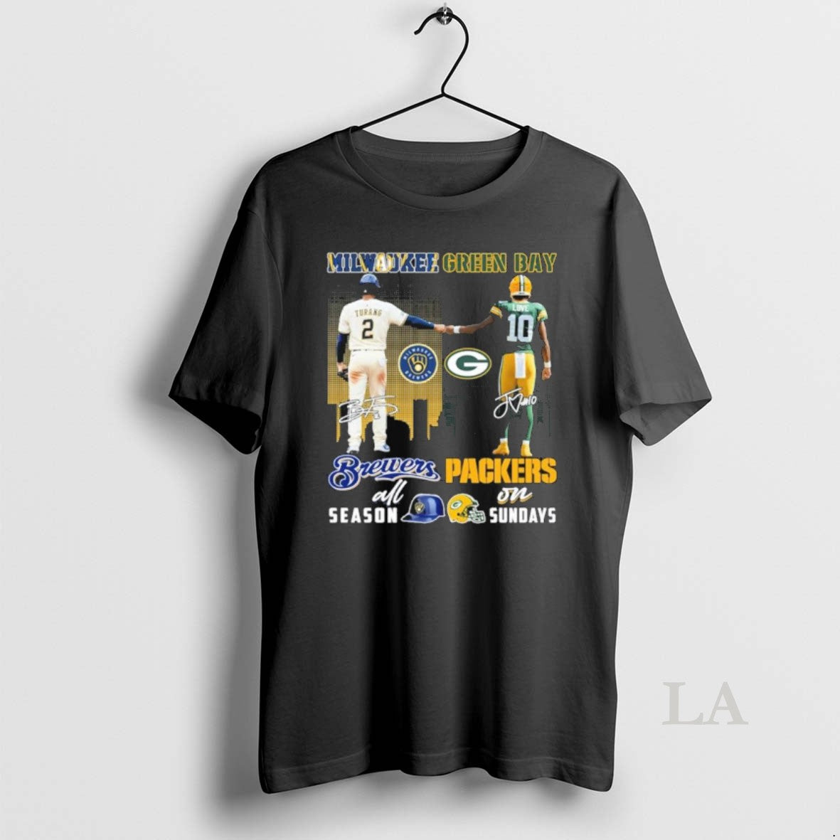 Original Turang Milwaukee Brewers All Season And Love Green Bay Packers On Sundays