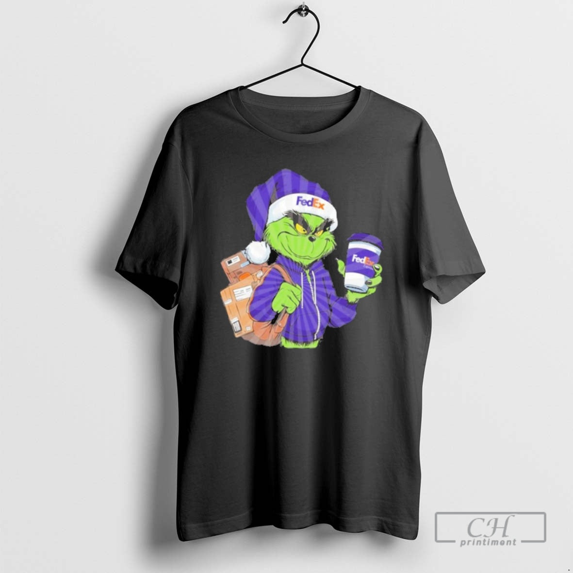 Premium Grinch Drink Coffee Fedex Logo Shirt Sweater