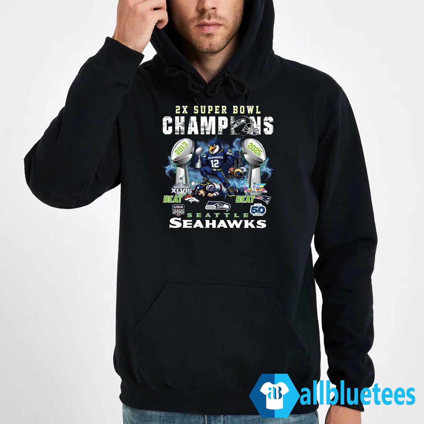 Seahawks Stomp Patriots 2X SB Champions Shirt