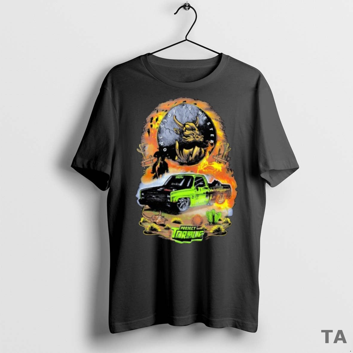 Top Project Torque Machine Western Burnout T Shirt Sweater