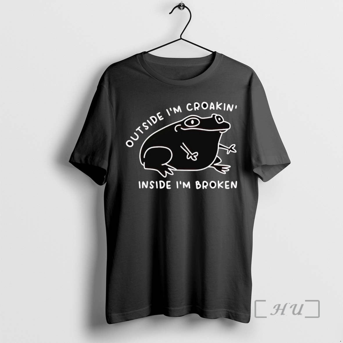 Trending Frog Outside Im Croakin Inside Im Broken Tee Shirt Sweater