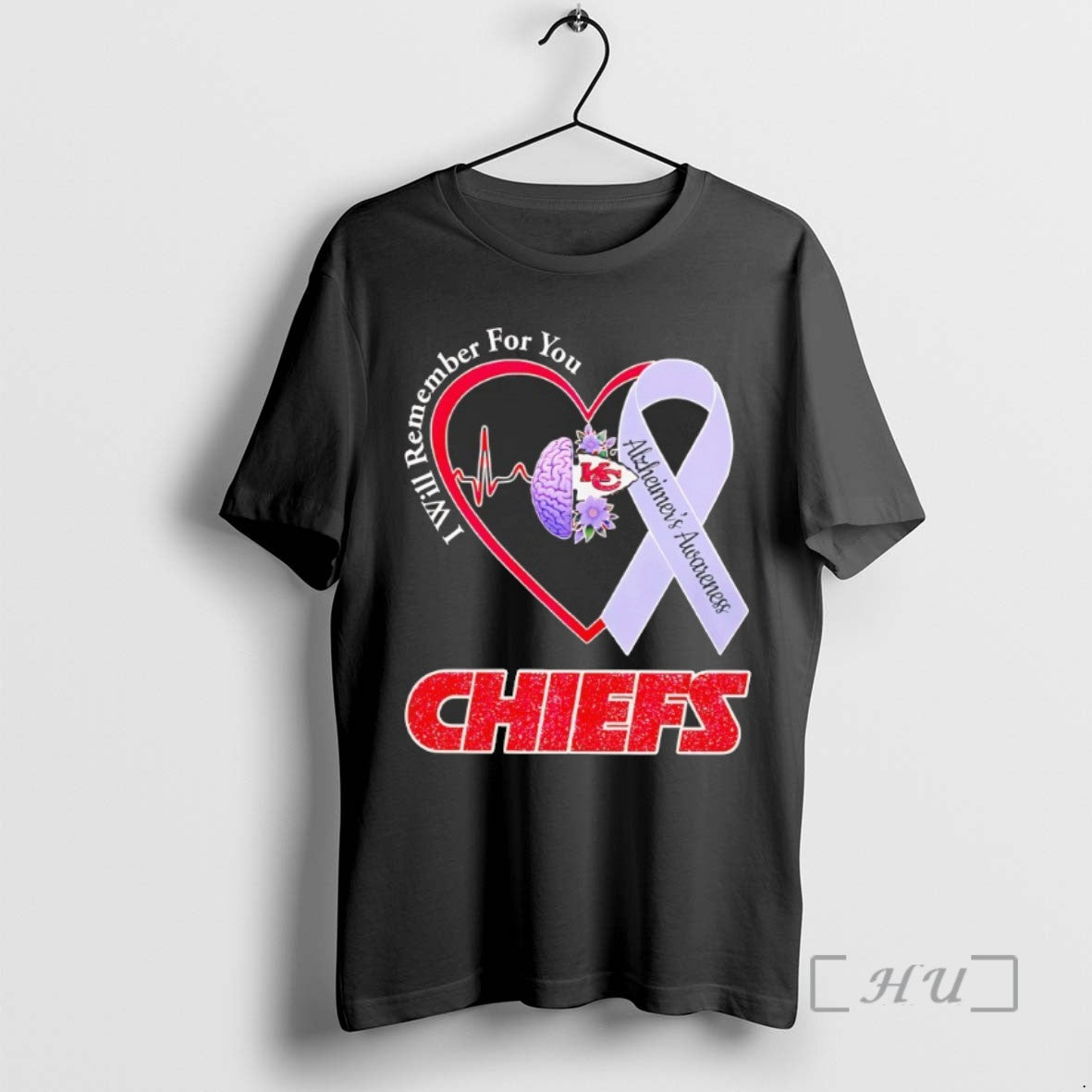 Trending Kansas City Chiefs I Will Remember For You Alzheimers Awareness Tee Shirt Sweater