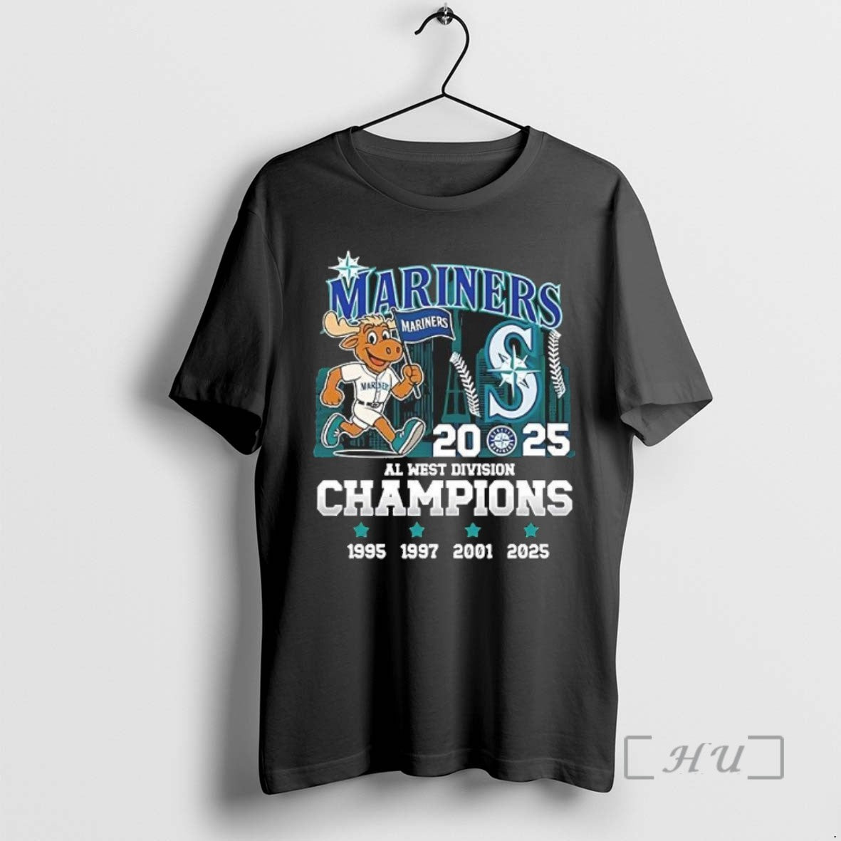 Trending Seattle Mariners Mascot Al West Division Champions 1995 1997 2001 2025 T Shirts Sweater