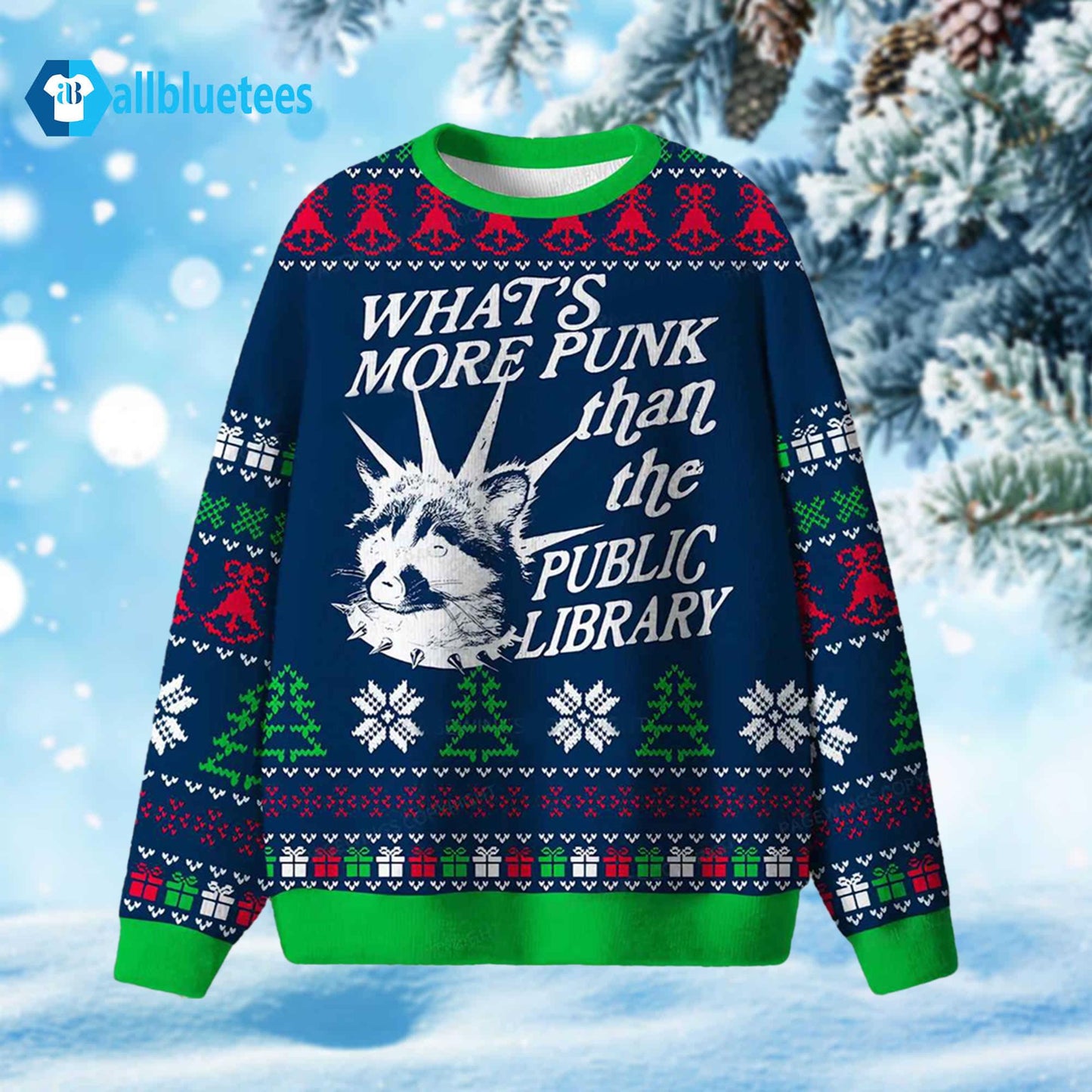 What’s More Punk Than The Public Library Ugly Christmas Sweater