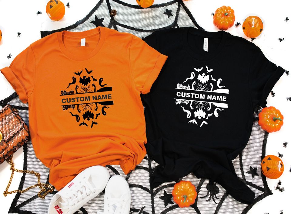 Personalized Halloween Shirt, Halloween Theme Shirt with Kidnames