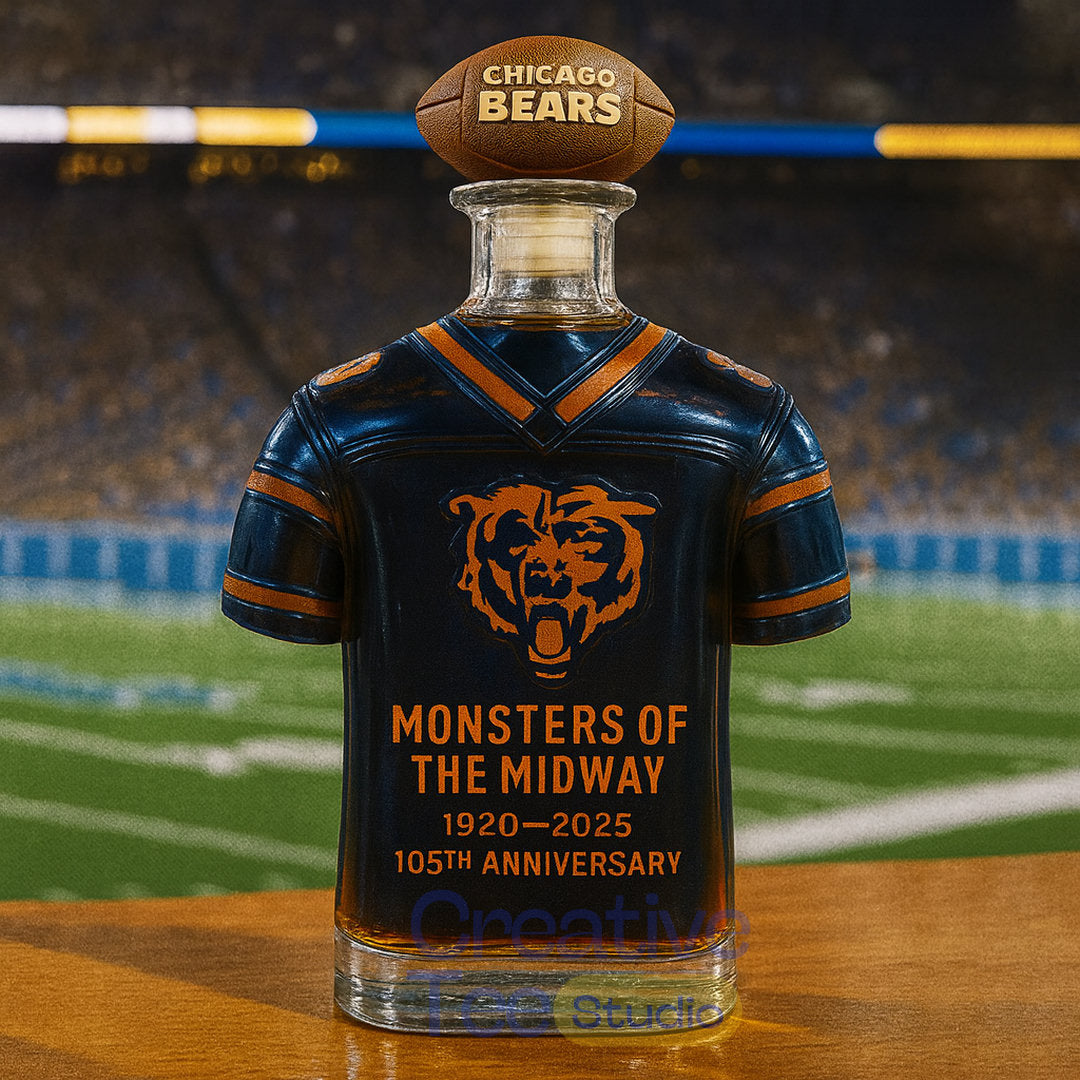 Chicago Bears 105th Anniversary Jersey Design ‘Monster of The Midway’ Whiskey Bottle