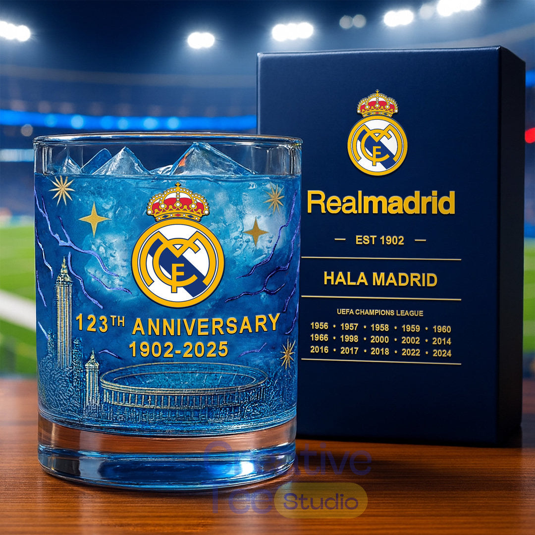 Real Madrid 123th Years Anniversary Whiskey Glass