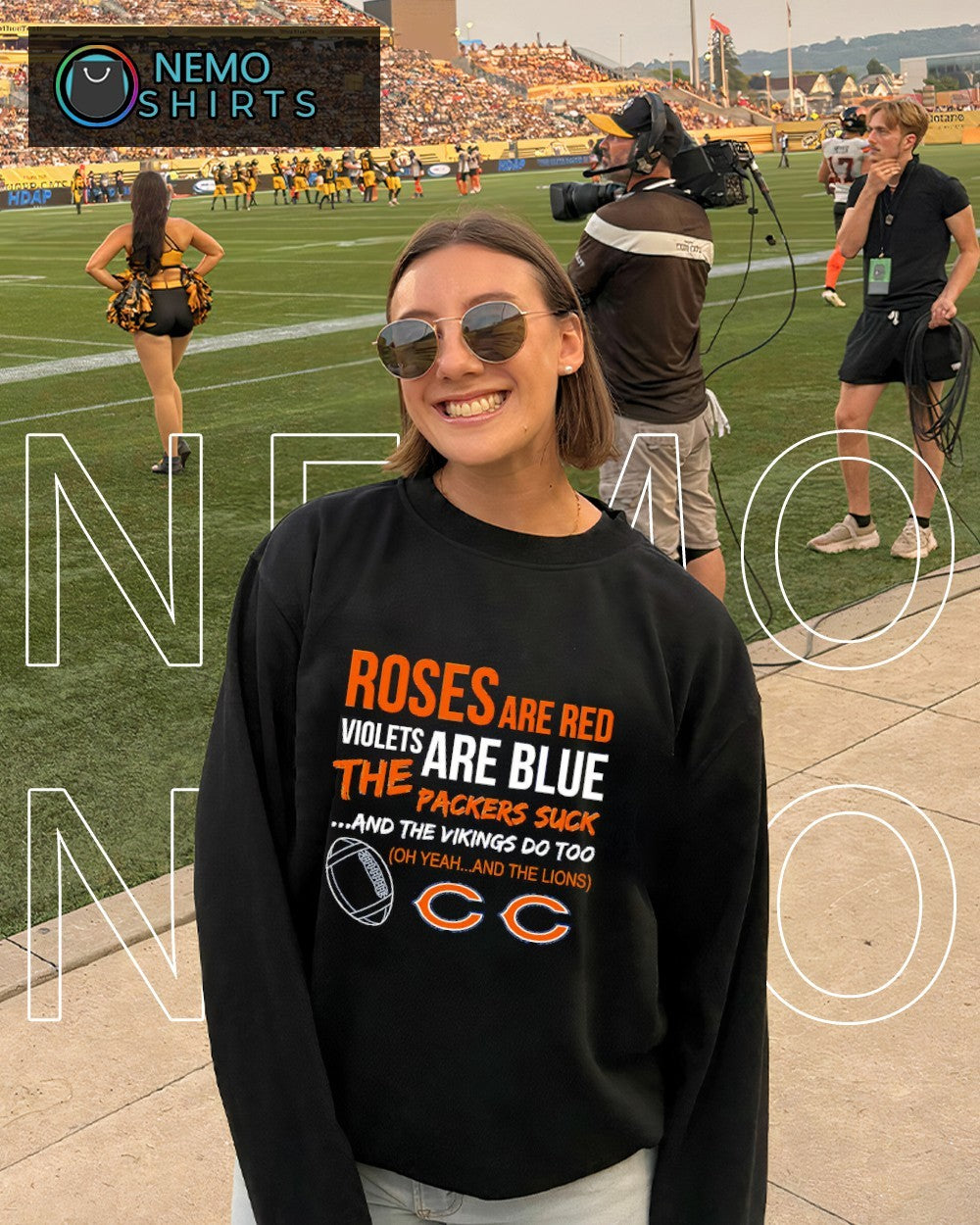 Roses are red violets are blue the Packers suck and the Vikings do too Chicago Bears shirt