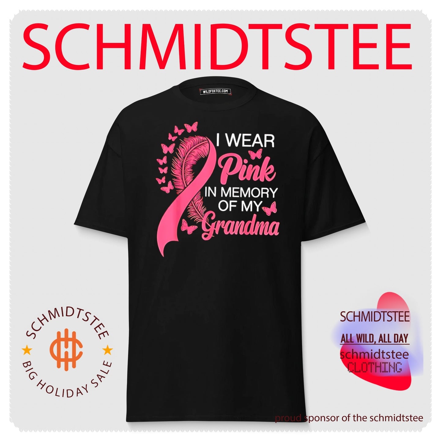 I wear pink in memory of my grandma pink ribbon breast cancer awareness shirt
