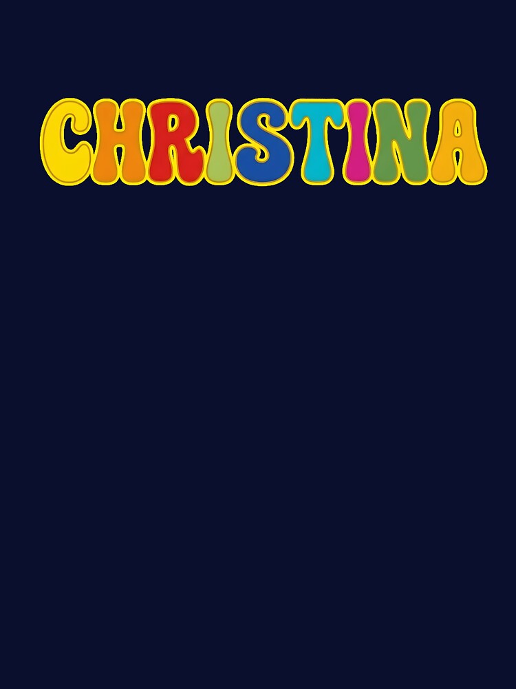 ❤️ Christina Personalized Name Wavy Retro Shirt, Coffee Mug, Sticker Gift by HelixPedia