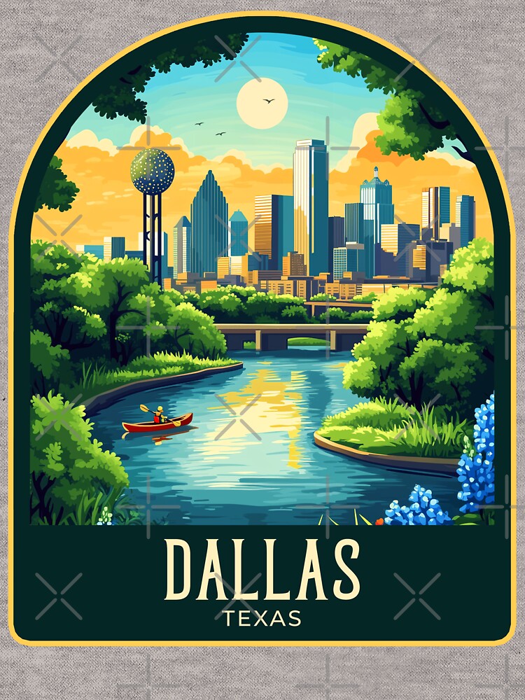 Dallas Vintage Travel Illustration by HomeLivingCo