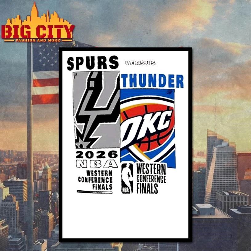 San Antonio Spurs Vs OKC Thunder 2026 NBA Western Conference Finals Matchup Fragments shirt