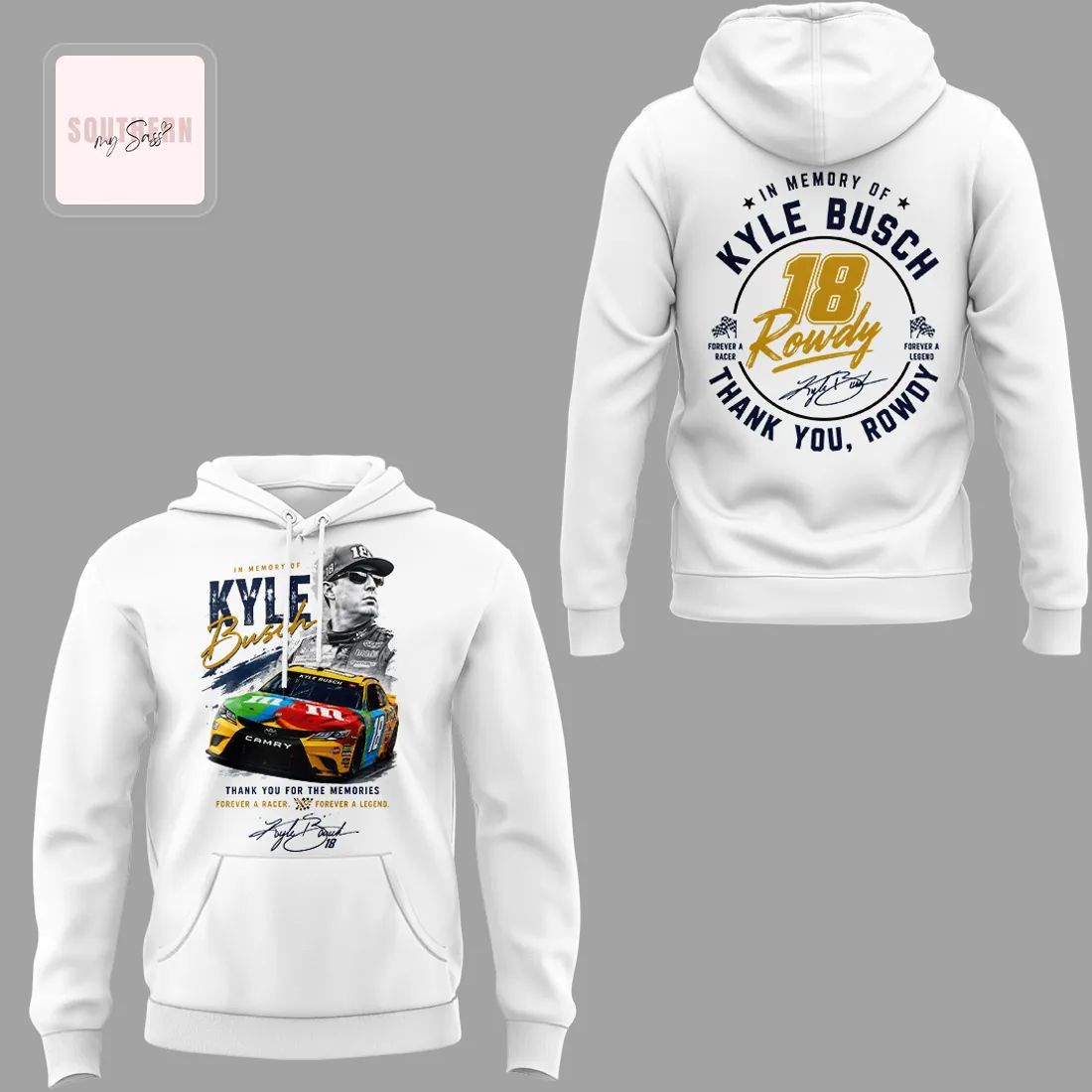 Kyle Busch 1985-2026 In Memory Of Rowdy Legend Racing Hoodie