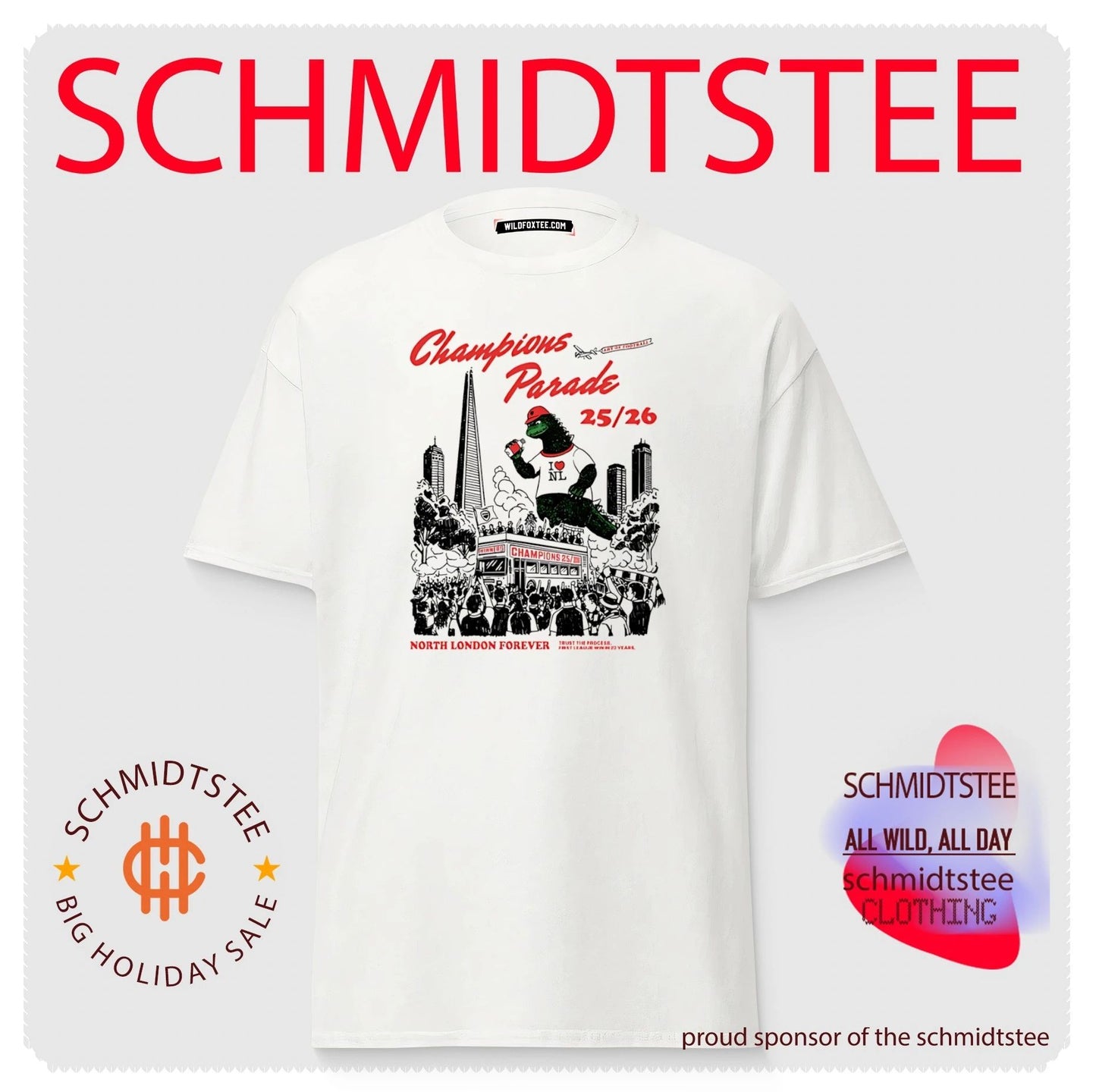 Champions Parade 2025 2026 North London forever illustration shirt
