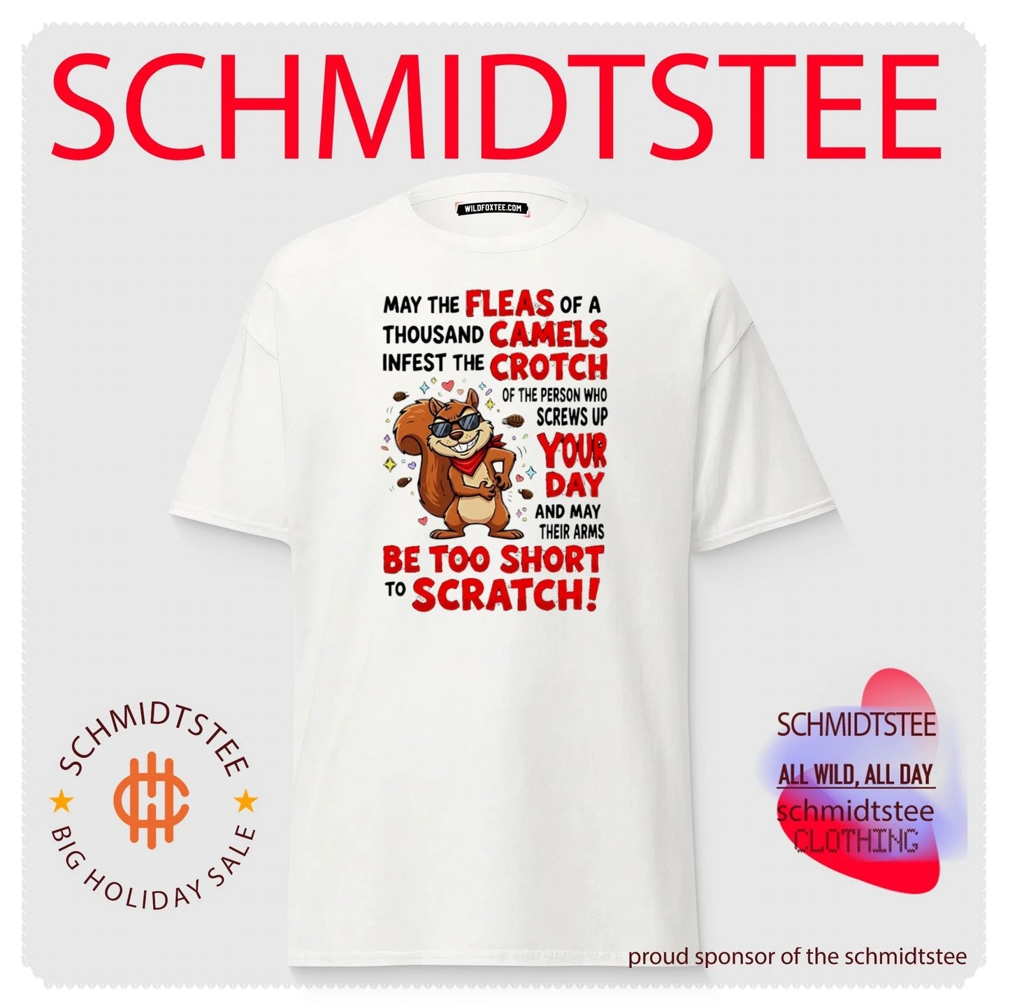 Fleas camels crotch your day be too short scratch cartoon squirrel shirt