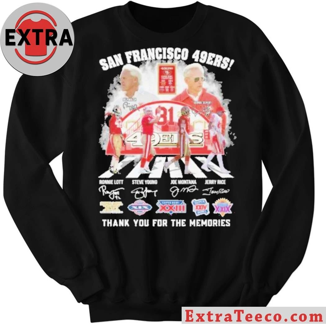 San Francisco 49ers Thank You For The Memories Lott Young Montana Rice T-Shirt