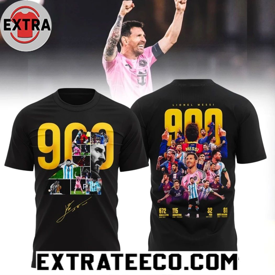 Messi 900 Goals Lionel Messi Logo Two Sided Shirt