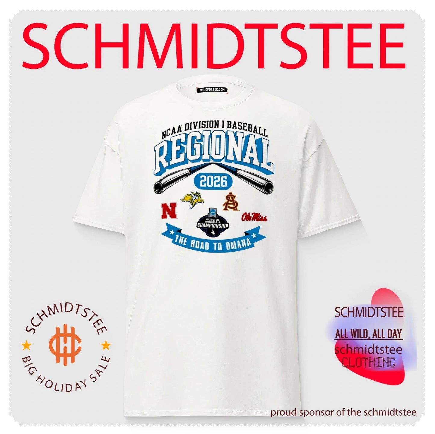 2026 NCAA Division I Baseball Regional Nebraska The Road To Omaha logos shirt