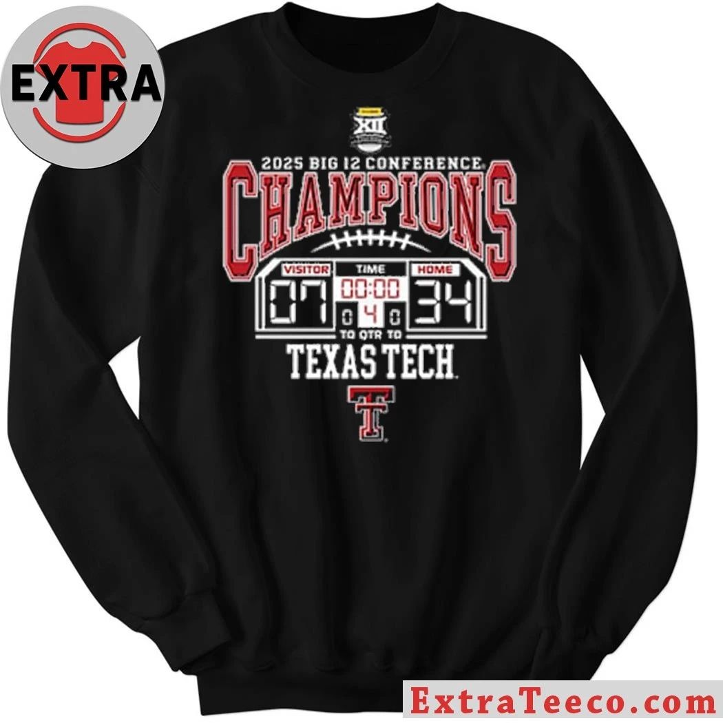 Blue 84 Unisex Texas Tech Red Raiders 2025 Big 12 Conference Champions December 6, 2025 overwhelming 34-7 win over BYU at AT&T Stadium in Arlington, Texas Shirt