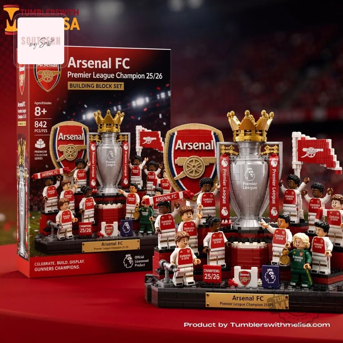 Arsenal FC Premier League Champions 25/26 Commemorative Trophy Display Building Block Set