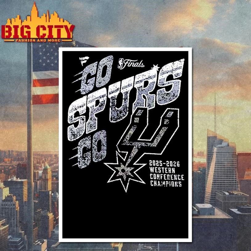 San Antonio Spurs Go Spurs Go 2025-2026 Western Conference Champions Shirt