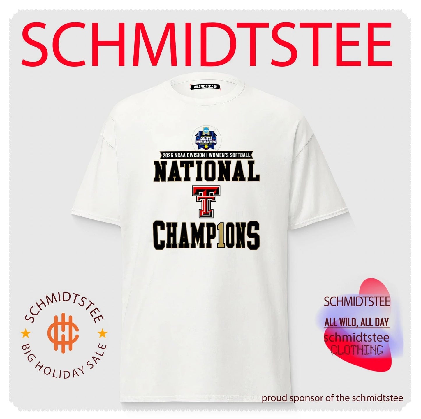 Texas Tech Red Raiders 2026 NCAA Softball Women’s College World Series Champions shirt
