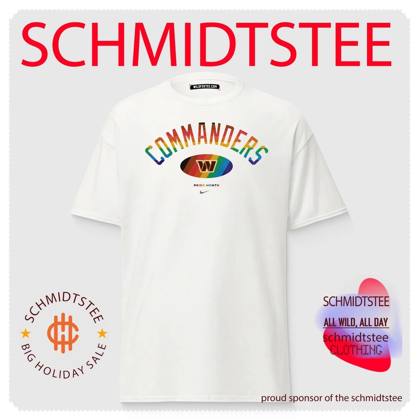 Washington Commanders Pride Month Rainbow logo shirt