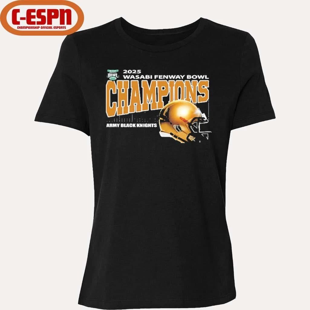 Army Black Knights 2025 Wasabi Fenway Bowl Champions Helmet Shirt
