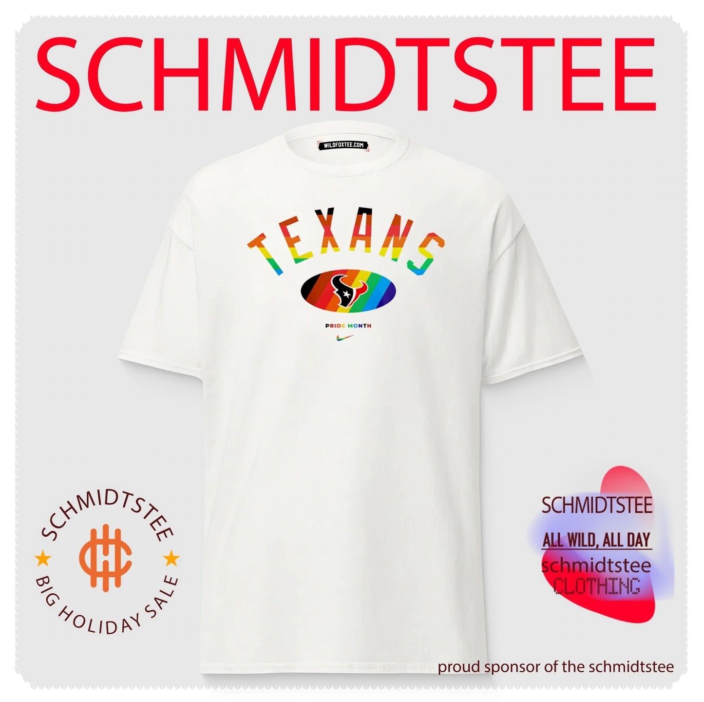 Houston Texans Pride Month Rainbow logo shirt