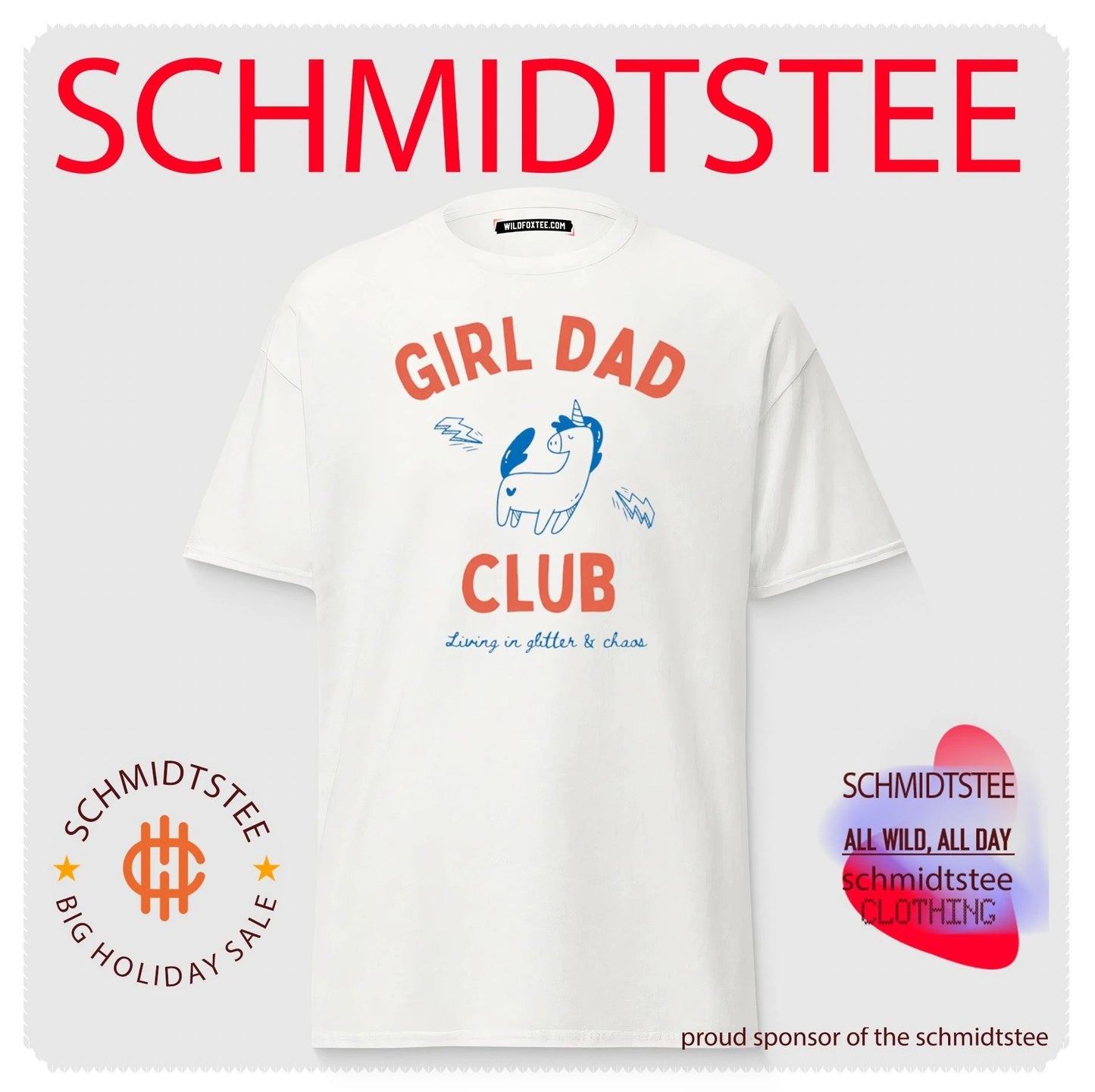 Girl Dad Club living in glitter and chaos shirt