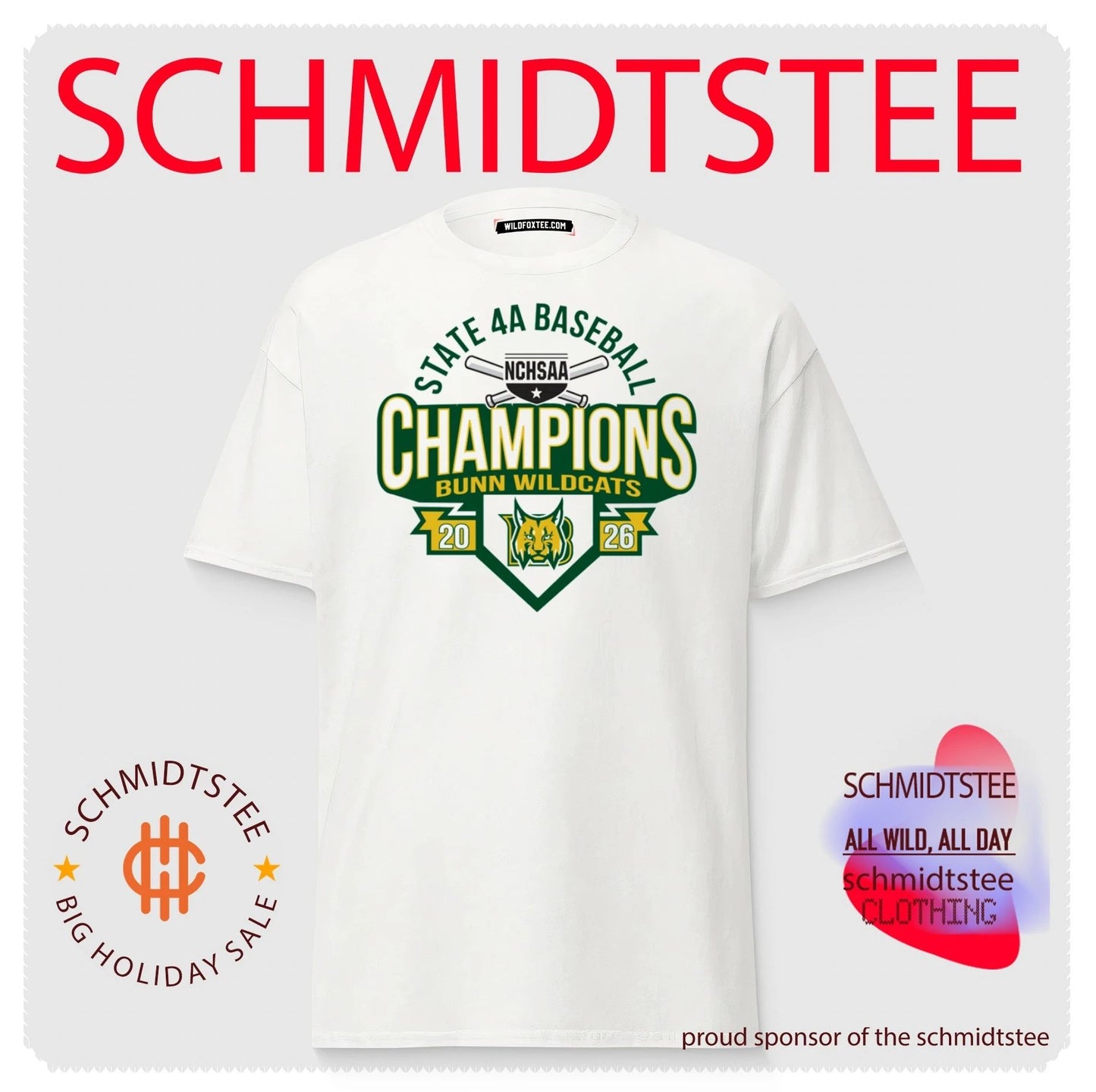 Bunn Wildcats 2026 NCHSAA State 4A Baseball Champions shirt