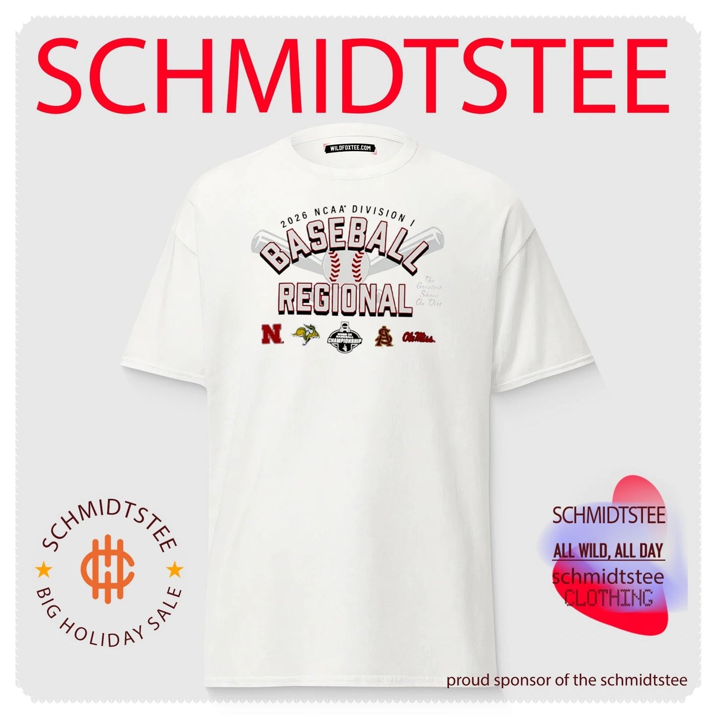 2026 NCAA Division I Baseball Regional Nebraska The Greatest Show On Dive logos shirt