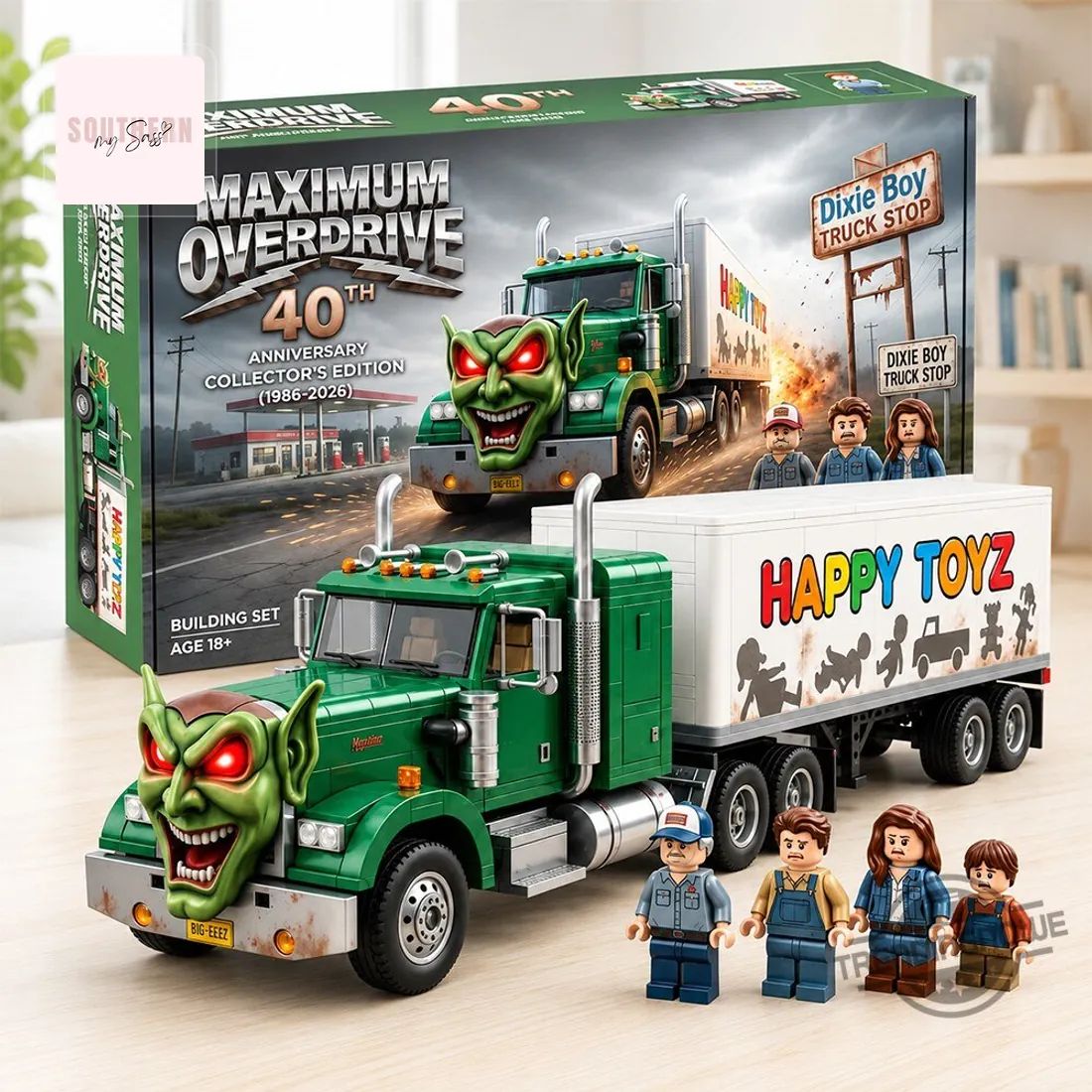 Maximum Overdrive Green Goblin Style Happy Toyz Truck Adult Building Blocks Set