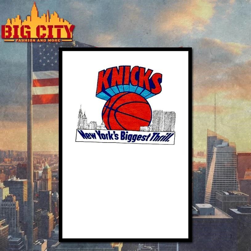 New York Knicks Basketball Skyline Graphic Vintage Shirt