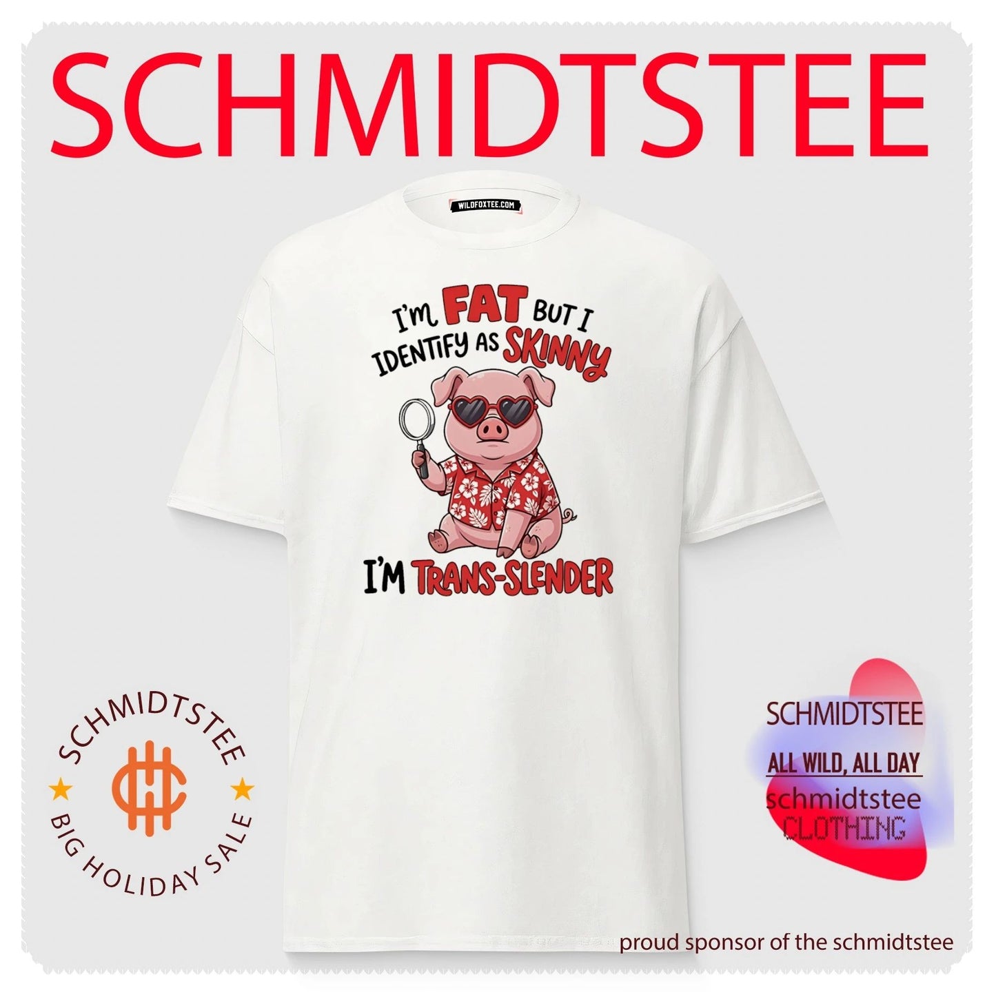 I’m fat but I identify as skinny I’m trans slender Pig cartoon shirt