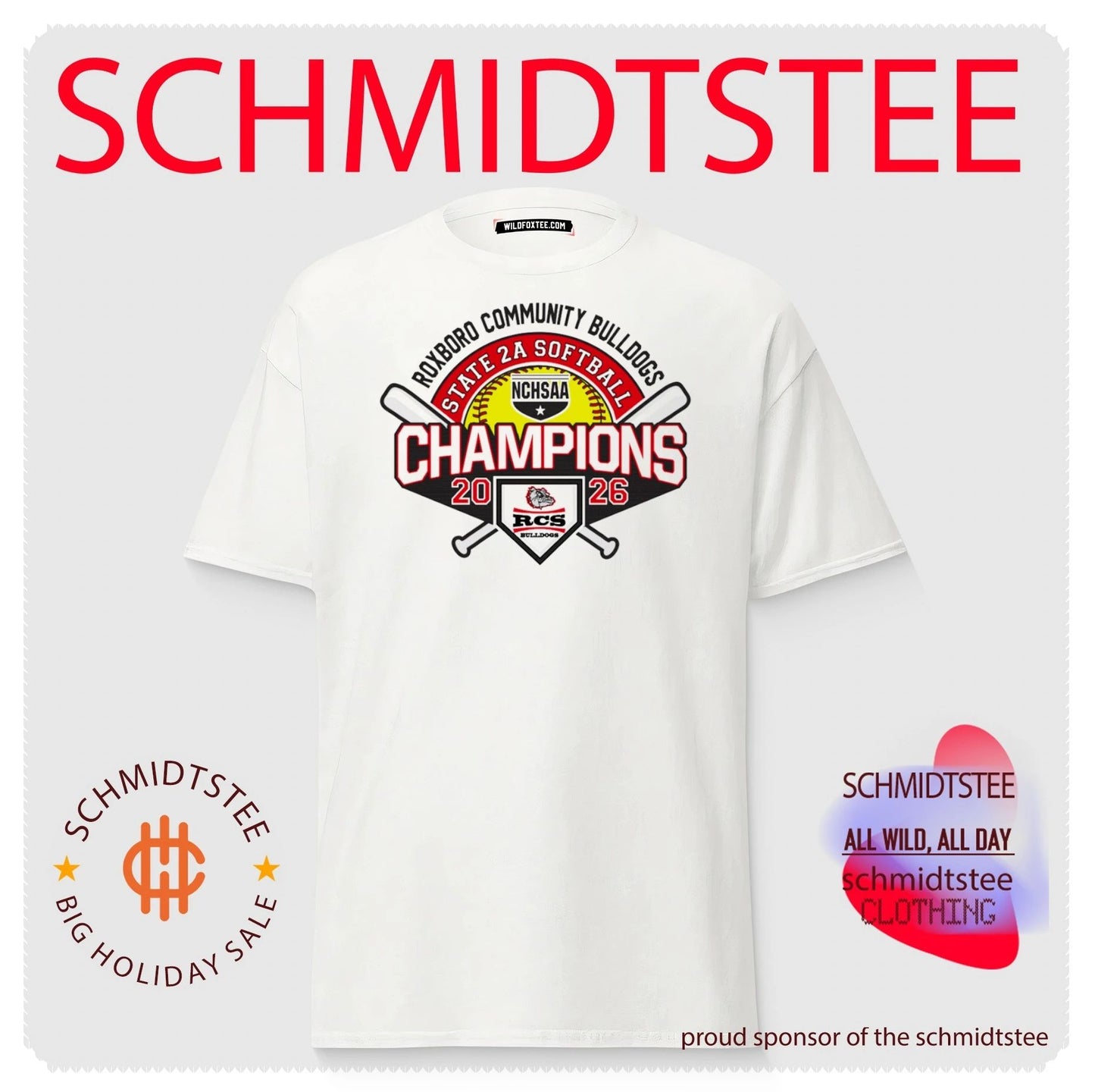 Roxboro Community Bulldogs 2026 NCHSAA State 5A Softball Champions shirt