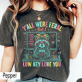 Teacher Raccoon Feral Low Key Love Tee Retro Teacher Comfort Colors Chaos Classroom (1)