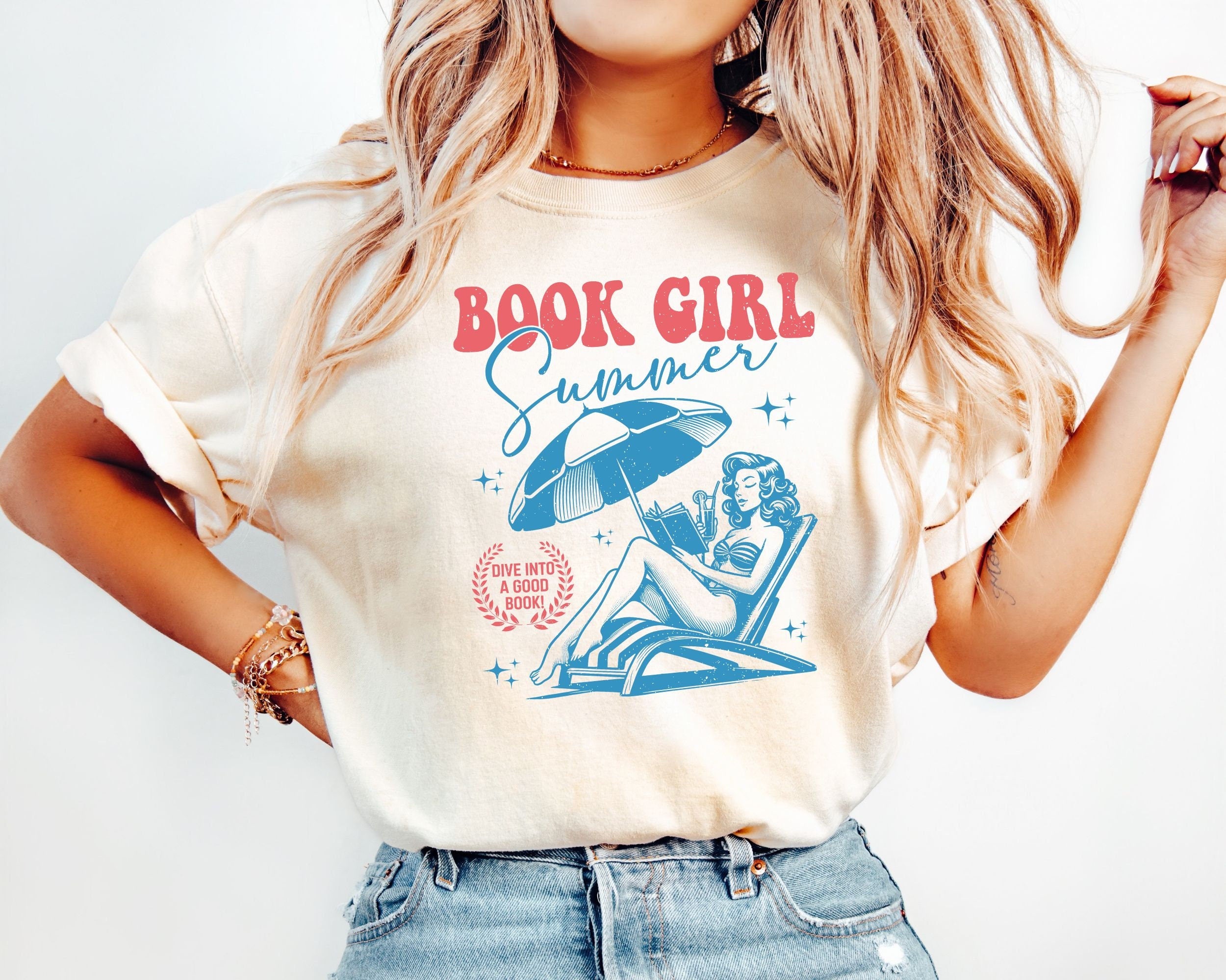 Book Girl Summer Beach Book Lover Summer Bookish Reader Oversized Beach Bookish Vacation Coconut Girl Romance Book (1)
