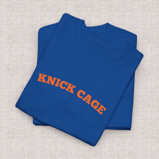 Knick Cage Tee Basketball Pun Ny Basketball Team Hoops Blue Orange Game Day Sports Fan (1)