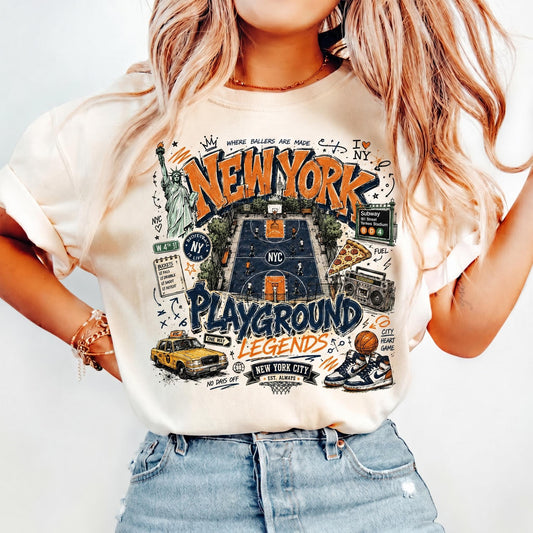 Comfort Colors Vintage York Knicks Retro Basketball Nyc Hoops Fan Streetwear Sports (1)