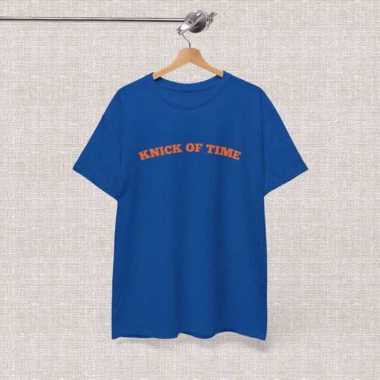 Knick Time Ny Basketball Pun Tee Sports Fan Blue Orange Game Day Retro Pop Culture (1)