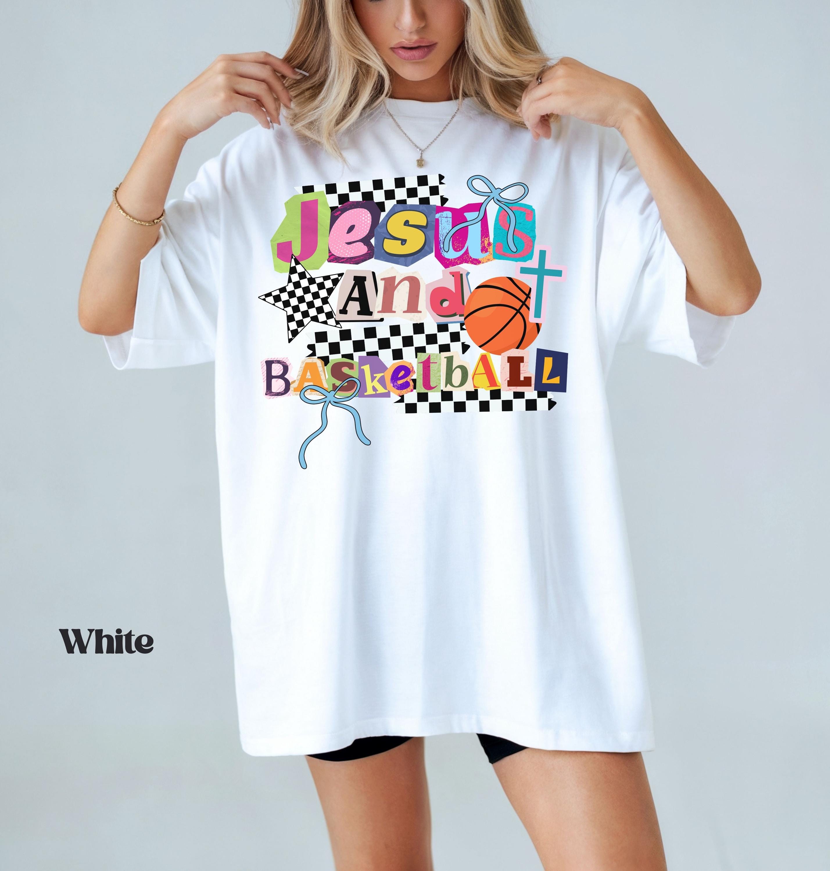 Comfort Colors Jesus Basketball Christian Basketball Mom Faith Sports Game Day Basketball (1)