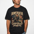 George Washington Lincoln Playing Guitar Abe Lincoln 250th Comfort Colors Patriotic 4th July Tee American Flag Rock (1)