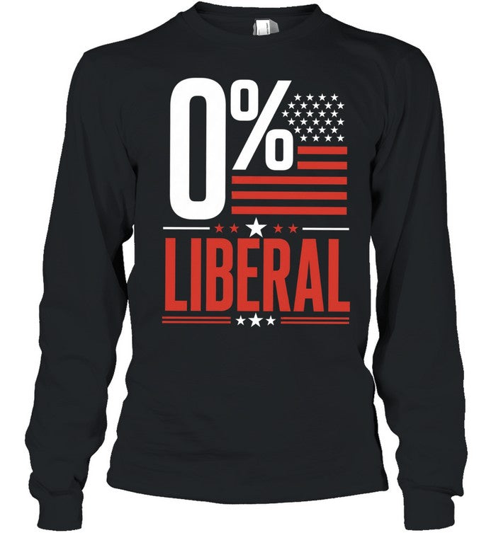 0% Liberal American Flag Conservative Unisex T-Shirt